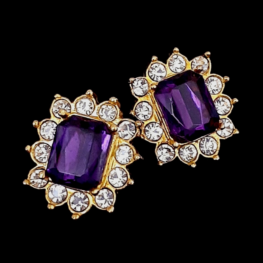 Vintage Avon (Pierced) Amethyst Earrings